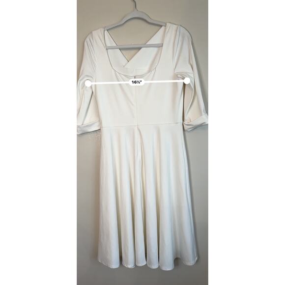 Black Halo cream knee length Jackie O Swing Dress size 10 - Picture 5 of 12